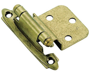 Amerock BPR3428BB Self-Closing Face Mounted Cabinet Hinge, Burnished Brass