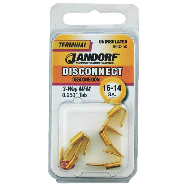 Jandorf 60850 Uninsulated 3 Way Disconnect Terminal, 16-14 Gauge AWG