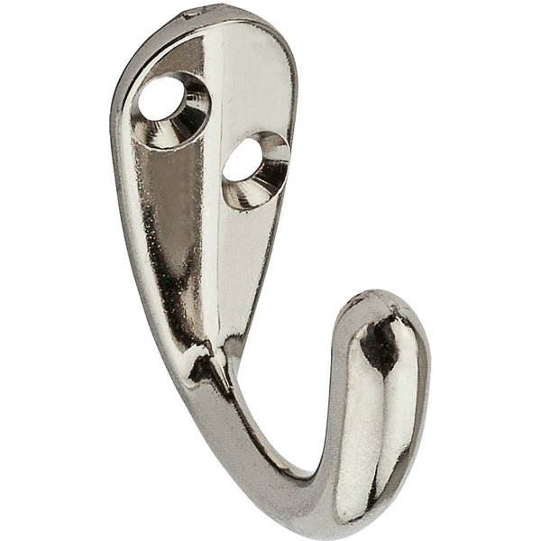 National Hardware® N199-216 Single Clothes Hook, Nickel Finish, 2-Pack