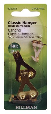 Hillman 122272 Classic Picture Hangers with 2-Nails, 50 Lb, 2-Pack