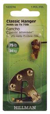 Hillman 122274 Three Nail Classic Picture Hangers with Blued Nails, 75 lb