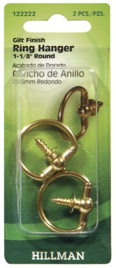 Hillman 122214 Decorative Screw Ring, 1-1/8", Antique Brass, 2 Pack