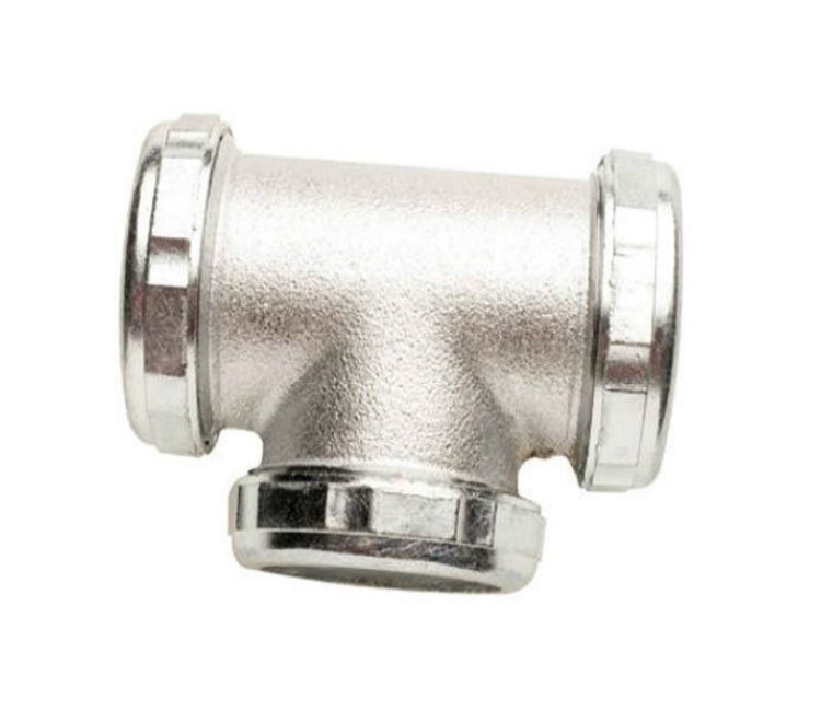 Keeney 541SN Cast Satin 3-Way Slip Tee, 1-1/2"