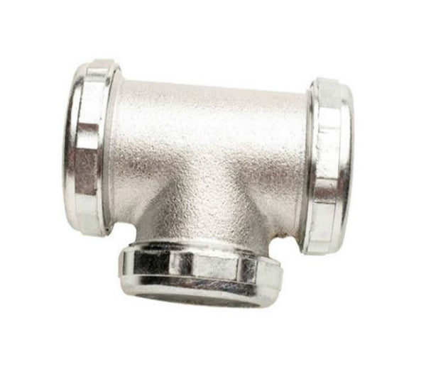 Keeney 541SN Cast Satin 3-Way Slip Tee, 1-1/2"