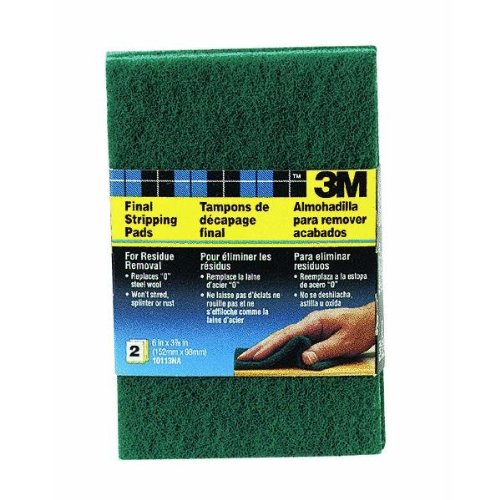 3M 10113 Heavy Duty Final Stripping Pads, 6" x 3-7/8", 2-Pack