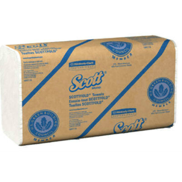 Scott® 01980 ScottFold M-Fold Paper Towels, White, 9.4"x12.4", 175 x 25 Count