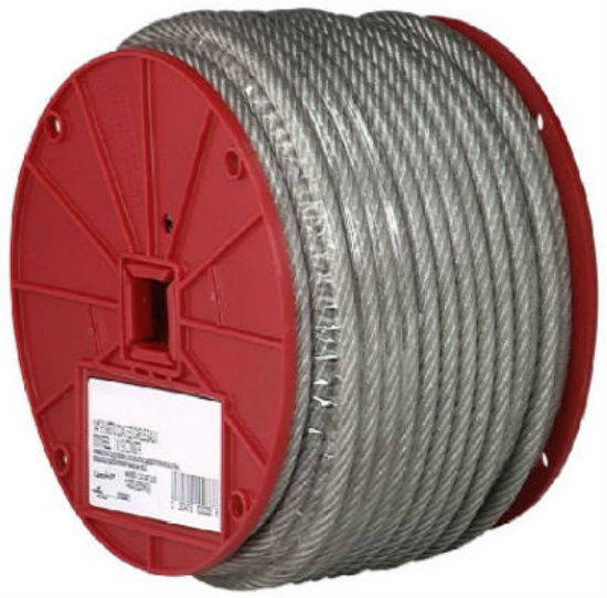 Campbell® 7000197 Vinyl Coated Cable, Clear, 3/16" x 250' Reel