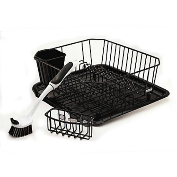 Rubbermaid® 1F91-MA-BLA Microban® Antimicrobial 4-Piece Sinkware Set, Black