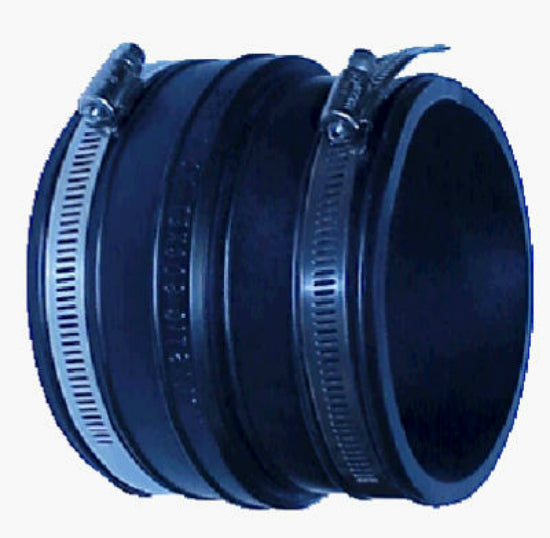 Fernco® P1001-44 Clay Pipe Flexible Coupling, 4" x 4"