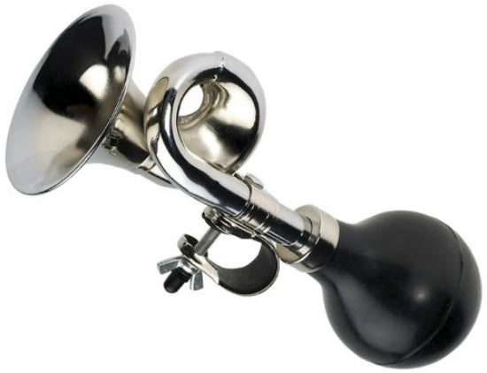 Bell 7015986 Bugle Bike Horn, Durable Weather-Resistant Chrome Plated Steel