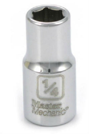 Master Mechanic 108464 6-Point Shallow Socket, 1/4" Drive, 1/4", Steel