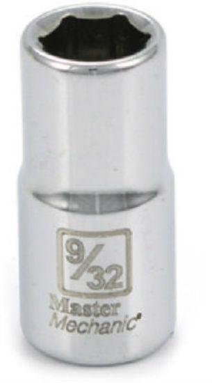 Master Mechanic 108472 6-Point Shallow Socket, 1/4" Drive, 9/32", Steel