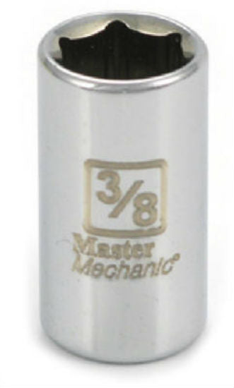 Master Mechanic 108530 6-Point Shallow Socket, 1/4" Drive, 3/8", Steel