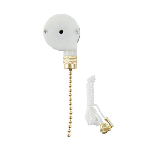 Gardner Bender® GSW-34 Brass Plated 3-Speed & 2-Circuit Pull-Chain Switch, SP3T