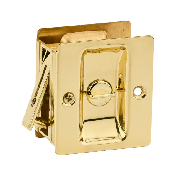 Kwikset® 333-3-CP Privacy Sliding Door Lock, Polished Brass