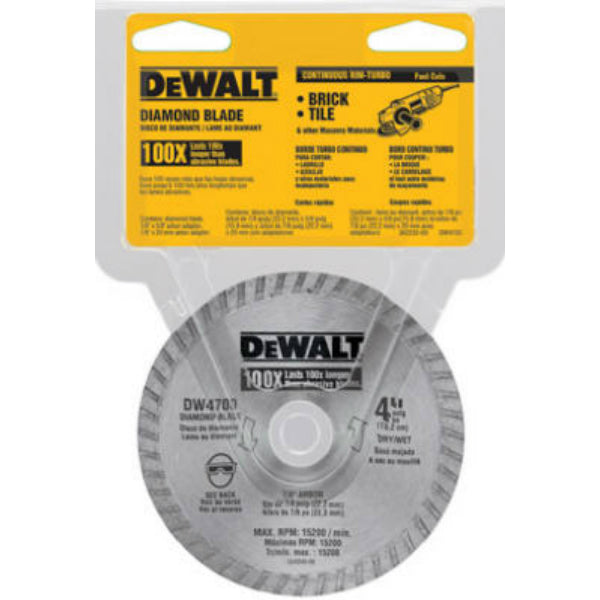 DeWalt® DW4700 XP™ Extended Performance Dry Cut Diamond Wheel, 4"