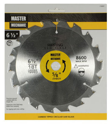Master Mechanic 112037 Combination & Rip Circular Saw Blade, 18 Teeth, 6-1/2"