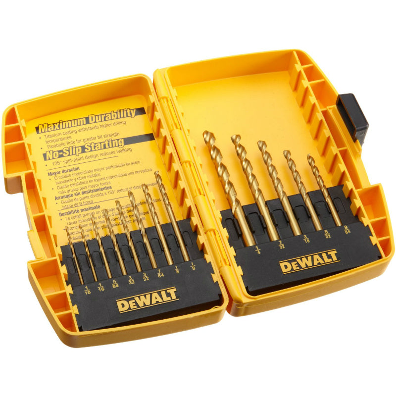 DeWalt® DW1363 Titanium Split Point Drill Bit Set, 13-Piece