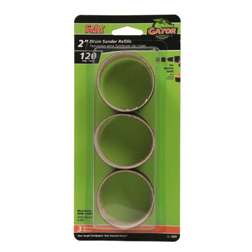 Gator 6091 Sanding Drum Kit, 120 Grit, 2" x 1-1/2"