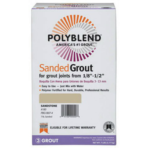 Polyblend® PBG097-4 Sanded Tile Grout, #9 Natural Gray, 7 Lbs