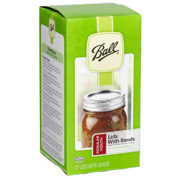 Ball® 30000 Regular Mouth Jar Canning Bands with Lids, 12-Pack