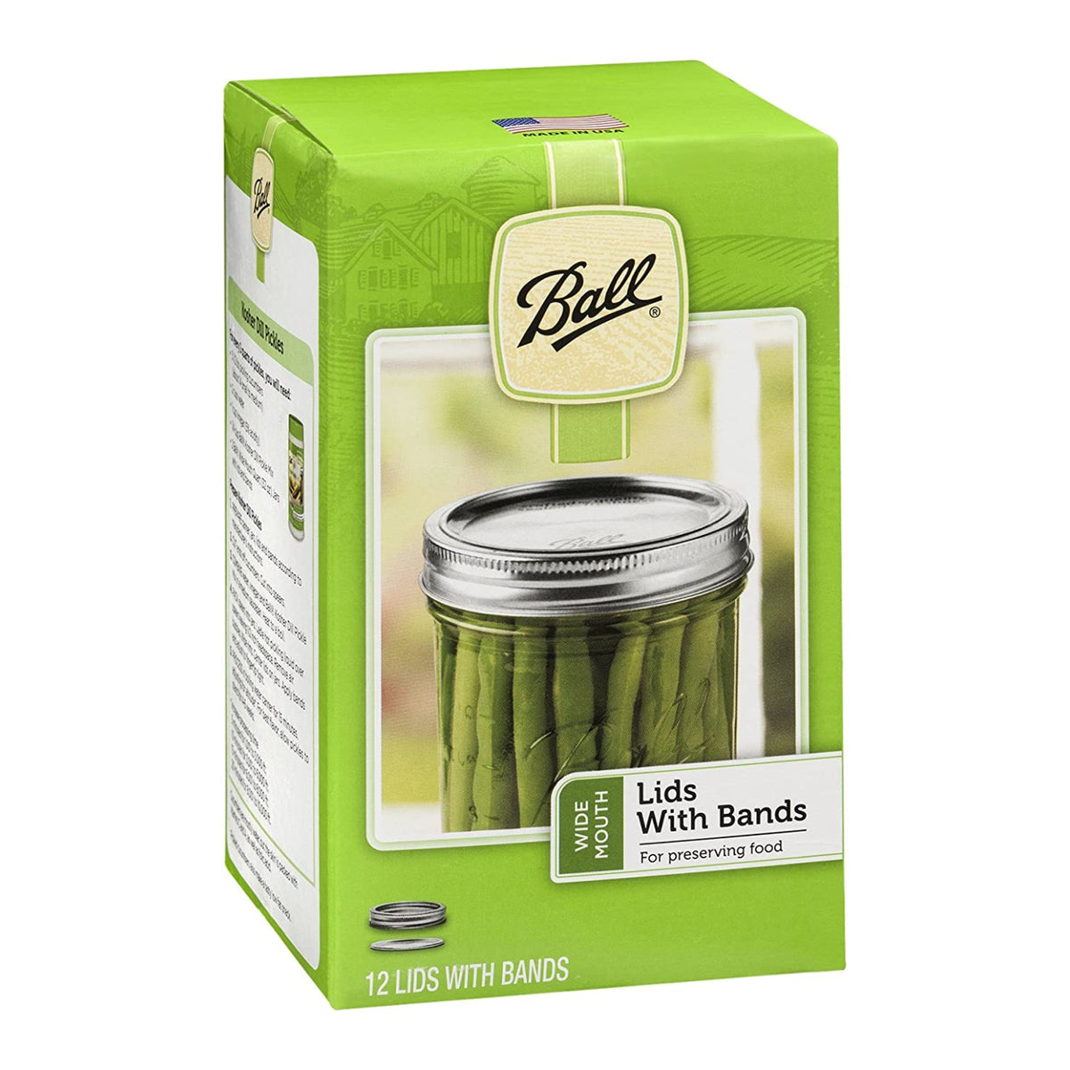 Ball 40000 Wide Mouth Canning Jar Lid with Bands, 12-Count
