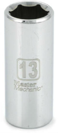 Master Mechanic 119818 6-Point Deep Well Socket, 3/8" Drive, 13 mm, Steel