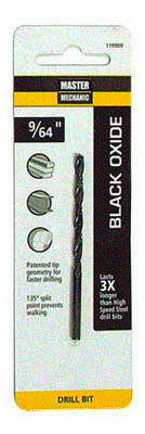 Master Mechanic 119909 Black Oxide Jobber Length Drill Bit, 9/64" x 2-7/8"