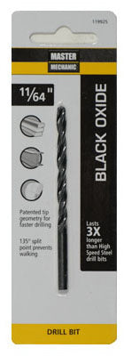 Master Mechanic 119925 Black Oxide Jobber Length Drill Bit, 11/64" x 3-1/4"
