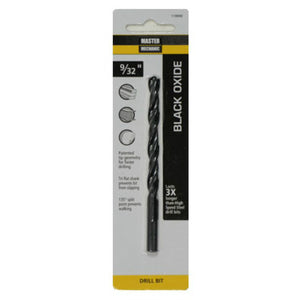 Master Mechanic 119990 Black Oxide Jobber Length Drill Bit, 9/32" x 4-1/4"