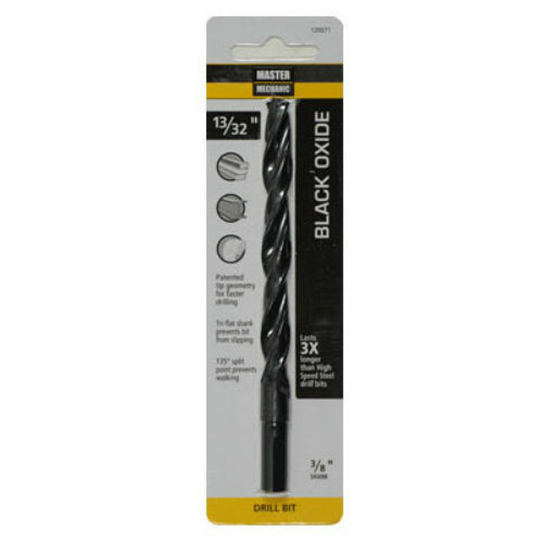 Master Mechanic 120071 Black Oxide Jobber Length Drill Bit, 13/32" x 5-1/4"