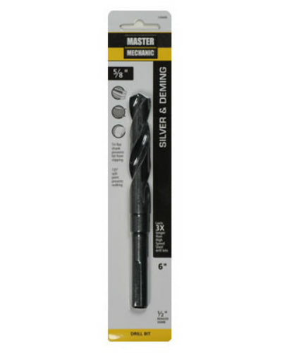 Master Mechanic 120600 Silver & Deming Black Oxide Drill Bit, 5/8" x 6"