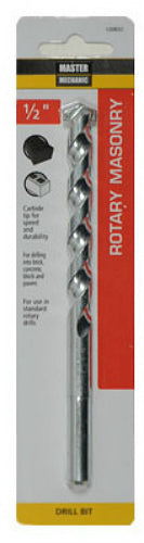 Master Mechanic 120832 Rotary Masonry Drill Bit, 1/2" x 6", Extra length