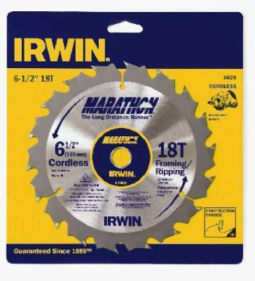 Irwin Tools 14020 Marathon Cordless Circular Saw Blade, 18-Teeth, 6-1/2"