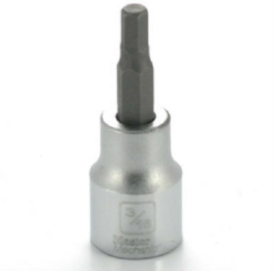 Master Mechanic 123596 Hex Bit Socket, 3/8" Drive, 3/16"