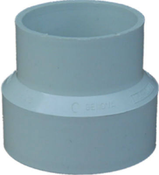 Genova 40132 PVC-DWV Reducing Sewer & Drain Coupling, 3" Sewer x 2"