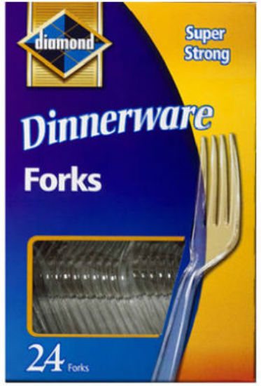 Diamond® 97 Dinnerware Plastic Fork, Clear, 24 Count