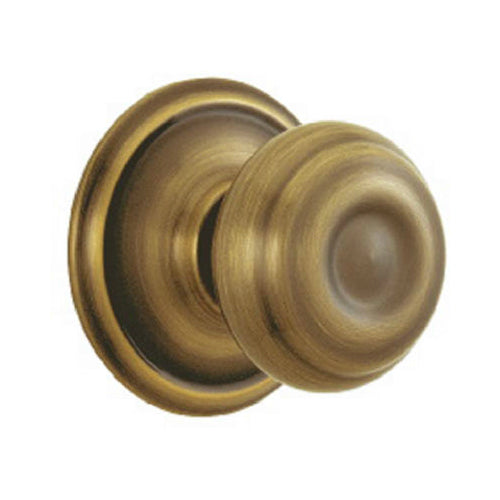 Schlage F10V GEO 609 Georgian Design Passage Lockset Knob, Antique Brass