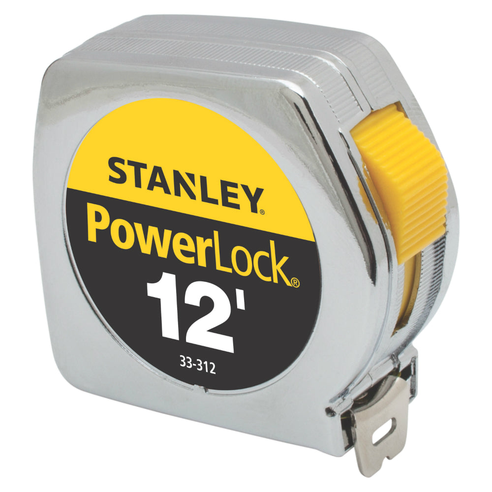 Stanley® 33-312 PowerLock® Metal Case Tape Rule, 3/4" x 12', Chrome
