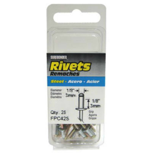 Surebonder® FPC42S Short Steel Rivet, 1/8" Dia., 25-Pack