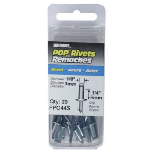 Surebonder® FPC44S Medium Steel Rivet, 1/8" Dia., 20-Pack