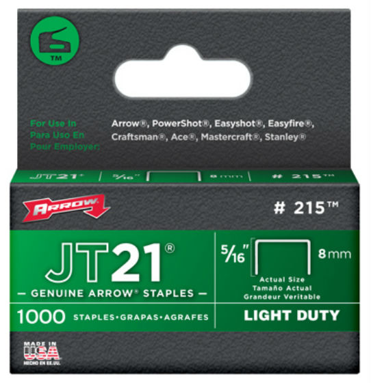 Arrow Fastener 215 Light Duty Staple, 5/16" (1000-Pack)