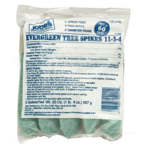 Jobe’s® 02011 Evergreen Fertilizer Tree Spikes with Cap, 11-3-4, 5 Pack