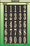 Hy-Ko MM-3N Mylar Polyester Self-Stick Number Set, 2", Gold On Black