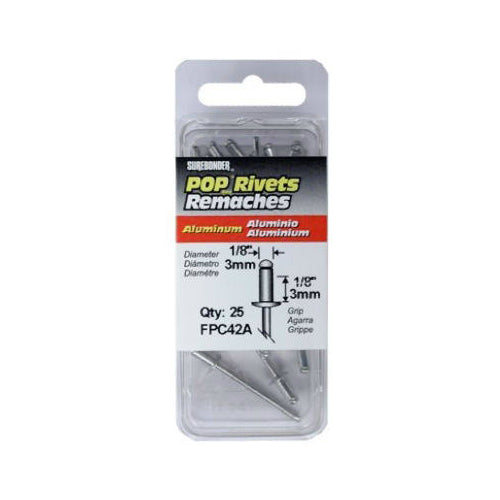 Surebonder® FPC42A Short Aluminum Rivet, 1/8" Dia., 25-Pack