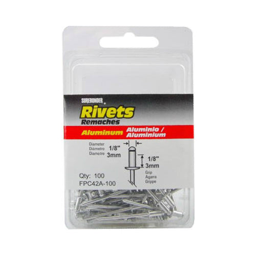 Surebonder® FPC42A-100 Short Aluminum Rivet, 1/8" Dia., 100-Pack