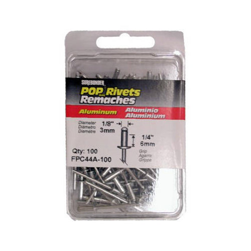 Surebonder® FPC44A-100 Medium Aluminum Rivet, 1/8" Dia., 100-Pack