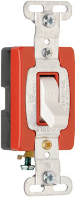 Pass & Seymour Premium Single Pole Toggle Switch, 20A, White