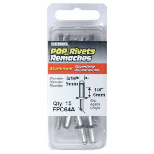 Surebonder® FPC64A Medium Aluminum Rivet, 3/16" Dia., 15-Pack