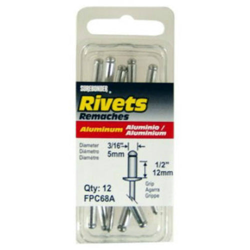 Surebonder® FPC68A Long Aluminum Rivet, 3/16" Dia., 12-Pack